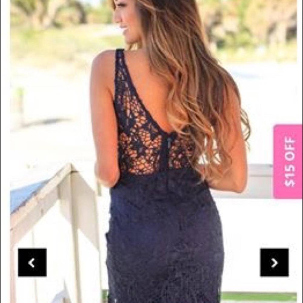 Never worn!!! Navy blue lace dress